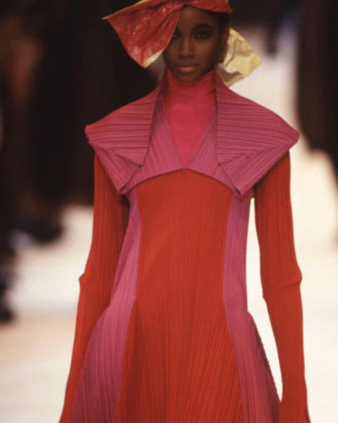 Issey Miyake Vintage AW 1990 Black Pleated Hooded Dress
