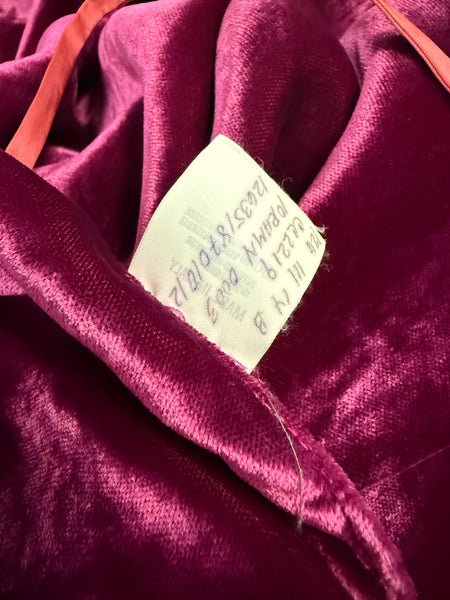 Martin Margiela Vintage AW 1995 Iconic Magenta Crushed Velvet Slip Dress