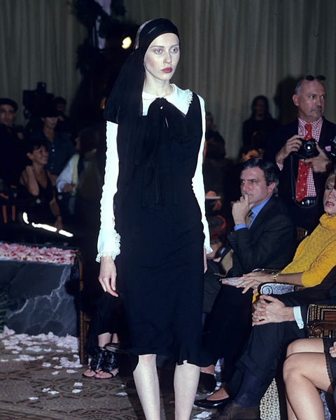 John Galliano Vintage SS 1999 Black Draping Twisted Strap Bias Crepe Dress