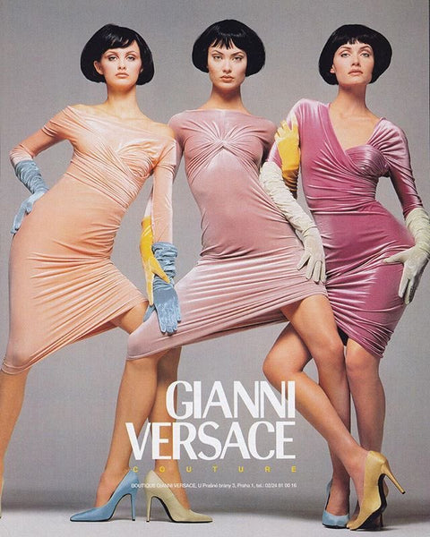 Gianni Versace Vintage AW 1995 ICONIC Pink Velvet Ruched Dress