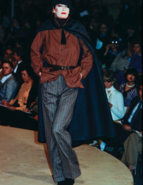 Yves Saint Laurent Vintage AW 1977 Green Brown Passementerie Tassel Hooded Cape