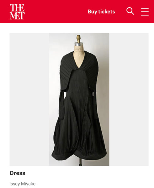 Issey Miyake Vintage AW 1990 Black Pleated Hooded Dress