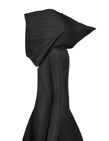 Issey Miyake Vintage AW 1990 Black Pleated Hooded Dress