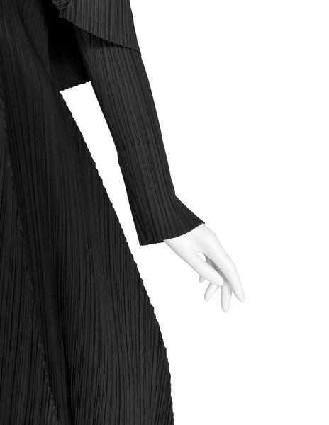 Issey Miyake Vintage AW 1990 Black Pleated Hooded Dress