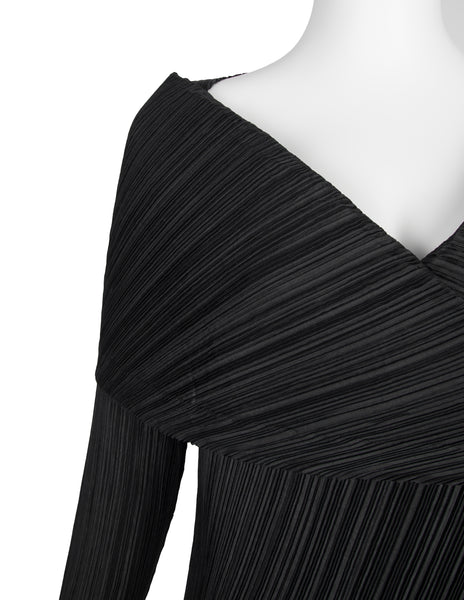 Issey Miyake Fete Vintage 1990s Pleated Silk Shawl Collar Duster