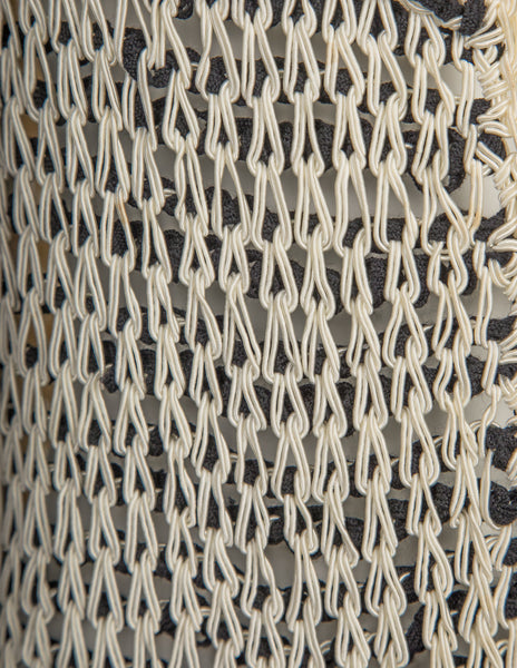 Issey Miyake Vintage 1990s Black and Ivory Crochet Vest