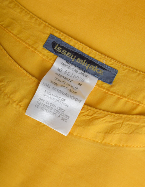 Issey Miyake Vintage 1980s Yellow Silk Oversized Top and Harem Pant Ensemble Set