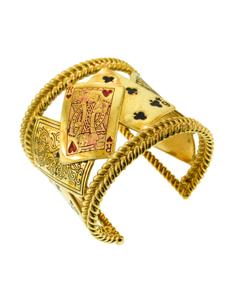 Isabel Canovas Vintage Phenomenal 'POKER' Playing Cards Suits Cuff Bracelet