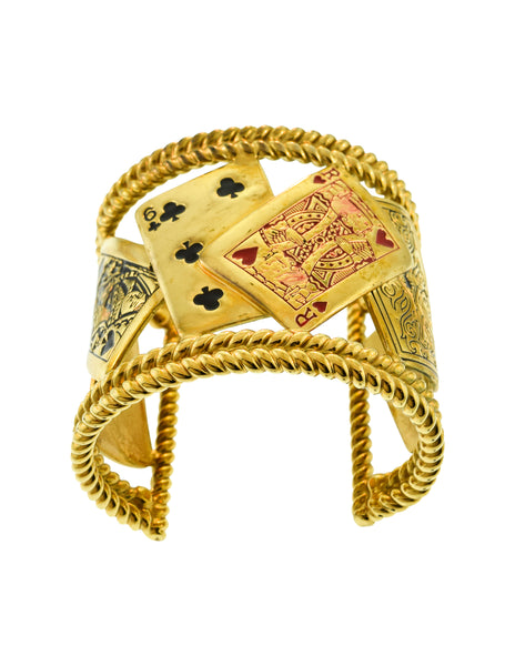 Isabel Canovas Vintage Phenomenal 'POKER' Playing Cards Suits Cuff Bracelet