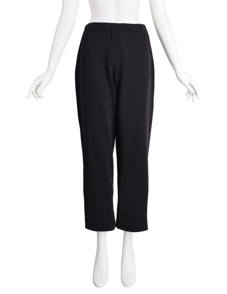 Issey Miyake Vintage AW1991 Iconic Black and Red Zipper Hood Face Top and Pants Ensemble Set