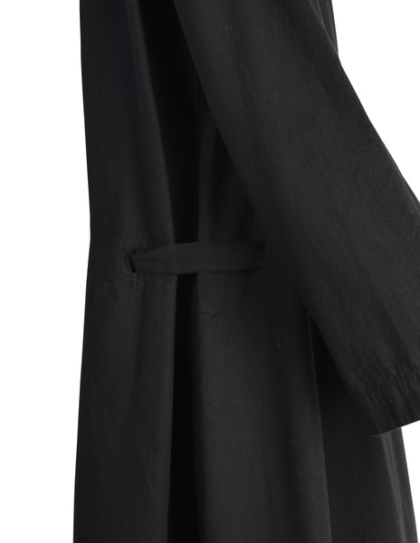 Issey Miyake Vintage 1990s Black Cotton High Neck Tent Dress