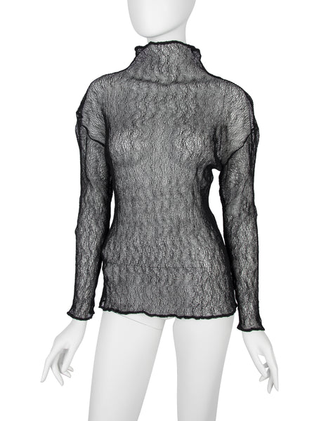 Issey Miyake Vintage Black Sheer Web Top