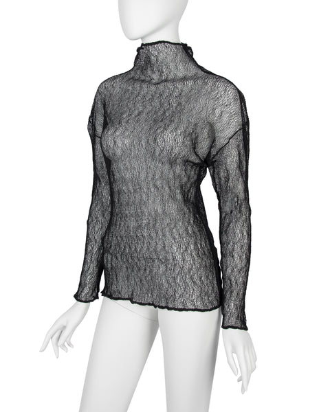 Issey Miyake Vintage Black Sheer Web Top