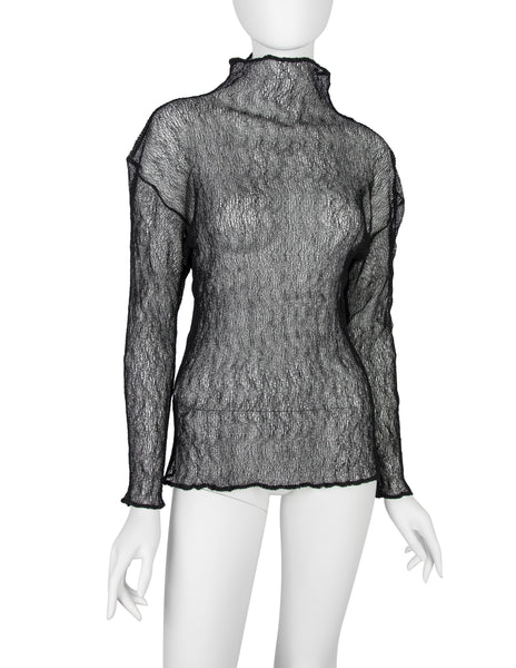 Issey Miyake Vintage Black Sheer Web Top