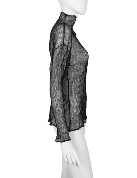 Issey Miyake Vintage Black Sheer Web Top
