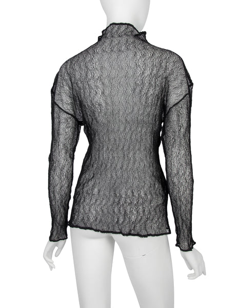 Issey Miyake Vintage Black Sheer Web Top