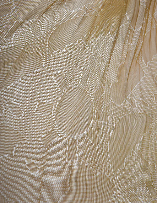 Issey Miyake Fete Vintage Semi-Sheer Brown Weather Symbols Pleated