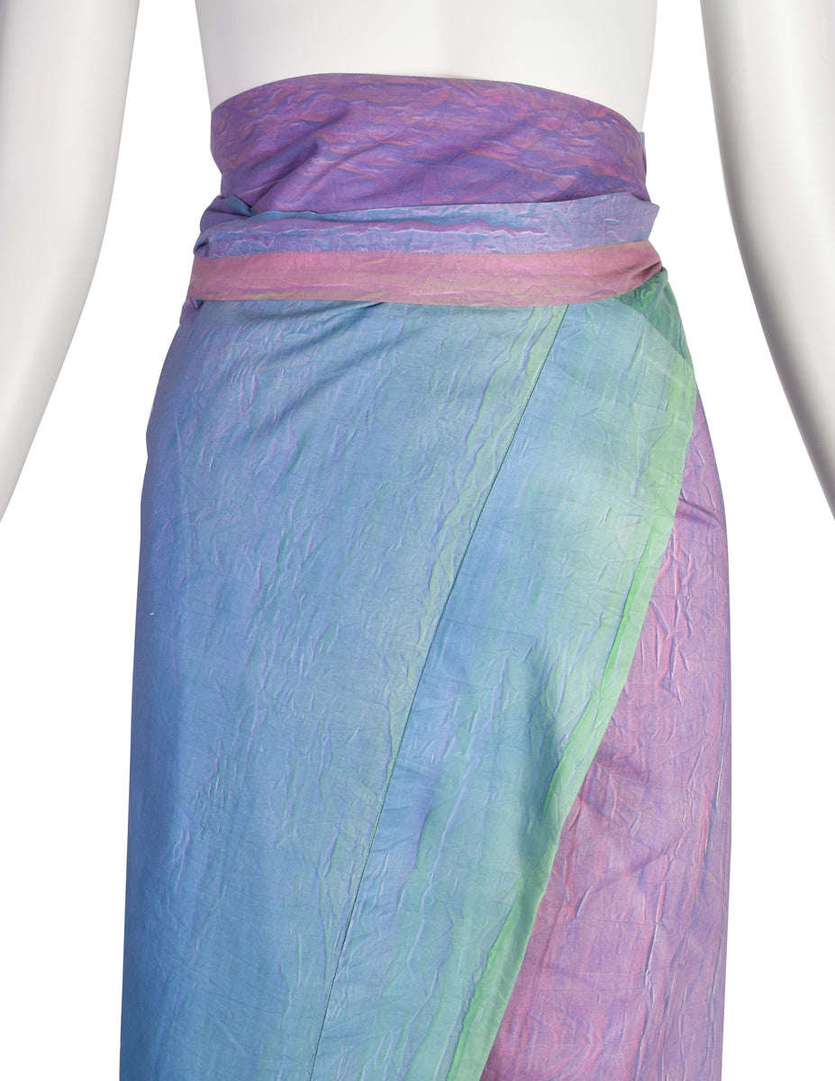 Issey Miyake Pre-Owned 1980s high-waisted knitted skirt - Purple