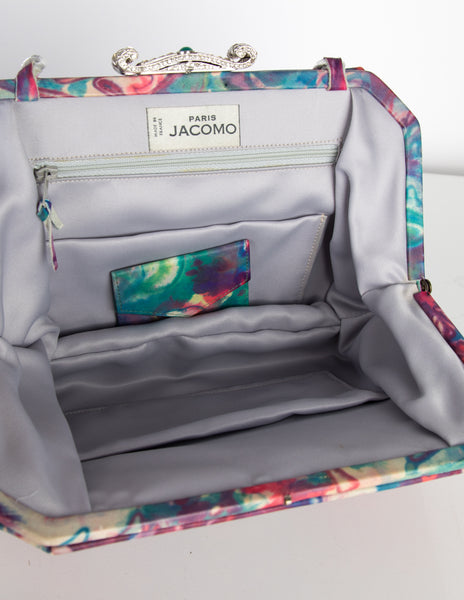 Jacomo Paris Vintage 1960s Abstract Floral Leather Bag