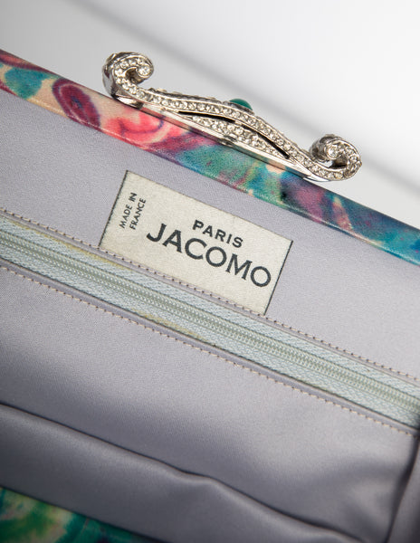 Jacomo Paris Vintage 1960s Abstract Floral Leather Bag