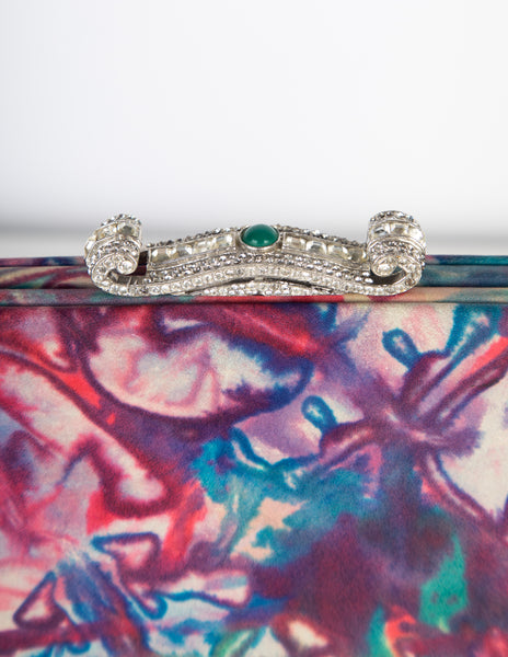 Jacomo Paris Vintage 1960s Abstract Floral Leather Bag