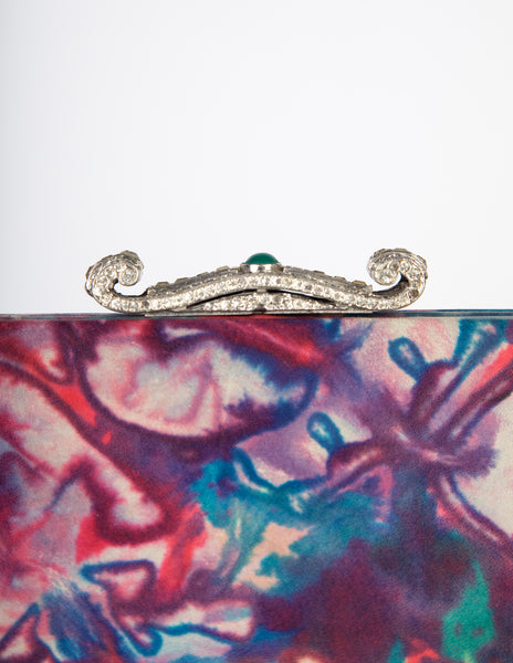 Jacomo Paris Vintage 1960s Abstract Floral Leather Bag