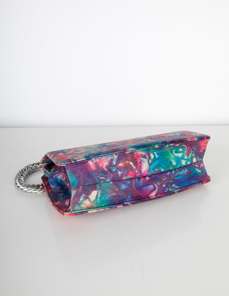 Jacomo Paris Vintage 1960s Abstract Floral Leather Bag