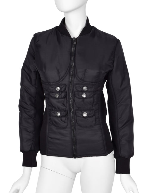 Jean Paul Gaultier Vintage Black Padded Ab Pocket Bomber