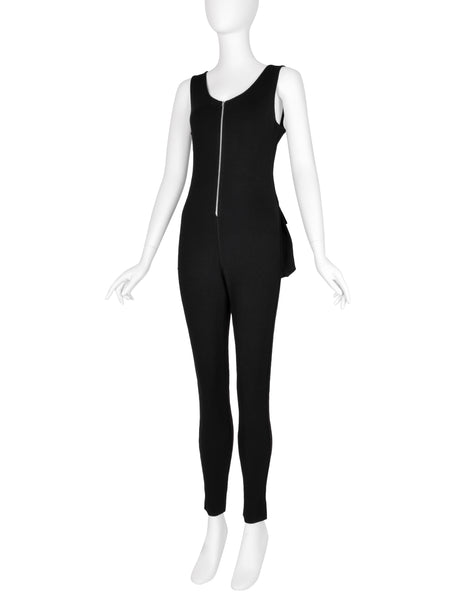 Jean Paul Gaultier Vintage AW 1992 Black Stretch Knit Wool Jumpsuit
