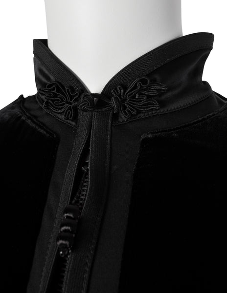 Jean Paul Gaultier Vintage AW 1996 Phenomenal Futuristic Black Velvet Jacket and Pant Ensemble