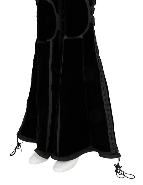 Jean Paul Gaultier Vintage AW 1996 Phenomenal Futuristic Black Velvet Jacket and Pant Ensemble