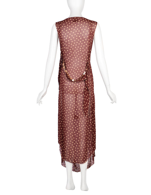 Jean Paul Gaultier Vintage SS 2004 Brown Polka Dot Chiffon Button Dres –  Amarcord Vintage Fashion