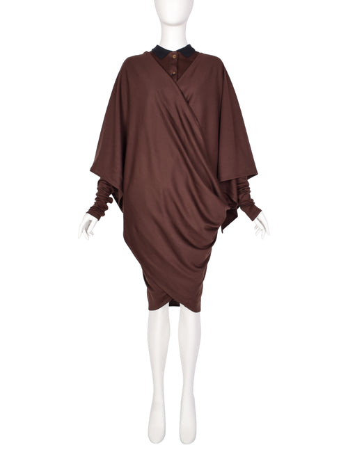 Jean Paul Gaultier Vintage AW 1984 Brown Jersey Versatile Wrap Shirt D –  Amarcord Vintage Fashion