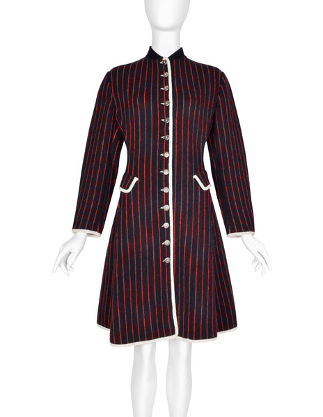 Jean Paul Gaultier Vintage AW 1992 Black Red Striped Knit Coat