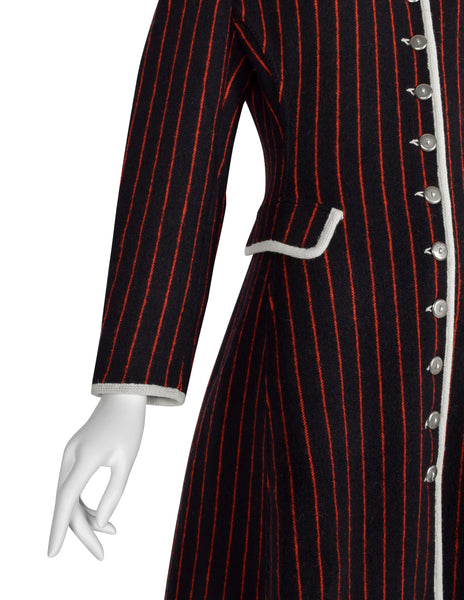 Jean Paul Gaultier Vintage AW 1992 Black Red Striped Knit Coat