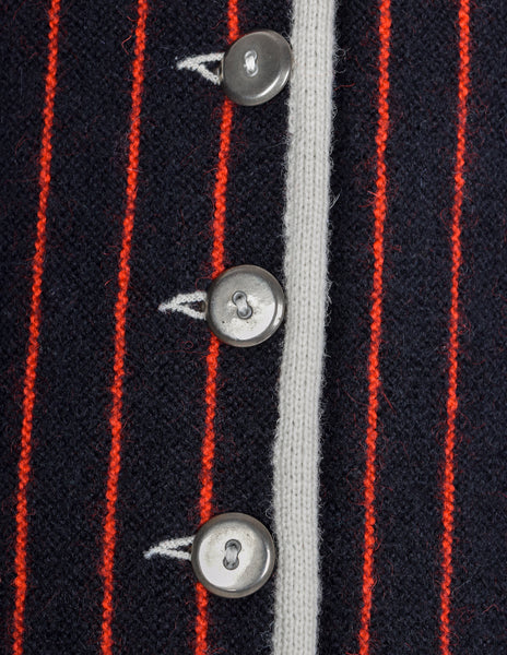 Jean Paul Gaultier Vintage AW 1992 Black Red Striped Knit Coat