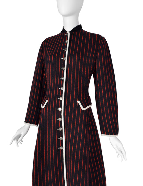 Jean Paul Gaultier Vintage AW 1992 Black Red Striped Knit Coat