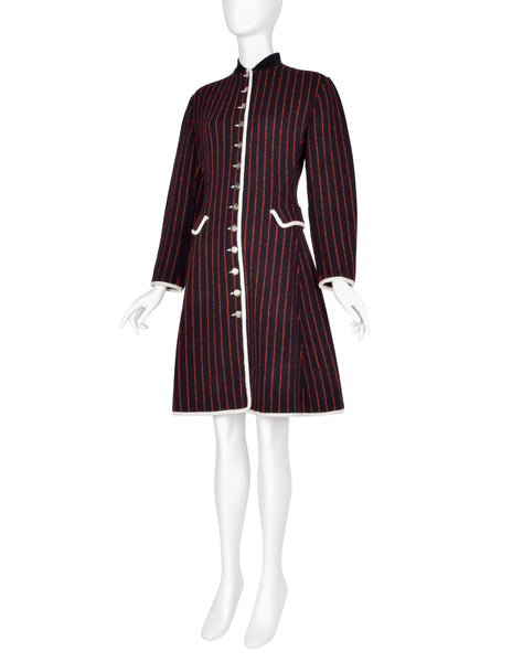 Jean Paul Gaultier Vintage AW 1992 Black Red Striped Knit Coat