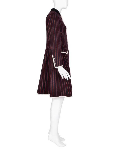 Jean Paul Gaultier Vintage AW 1992 Black Red Striped Knit Coat