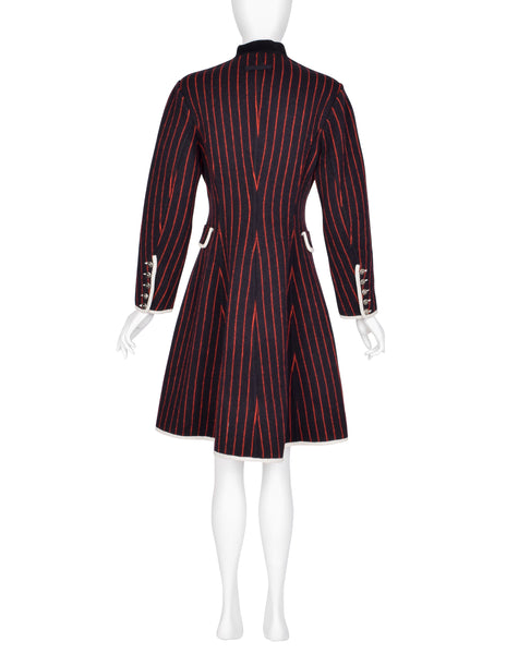 Jean Paul Gaultier Vintage AW 1992 Black Red Striped Knit Coat