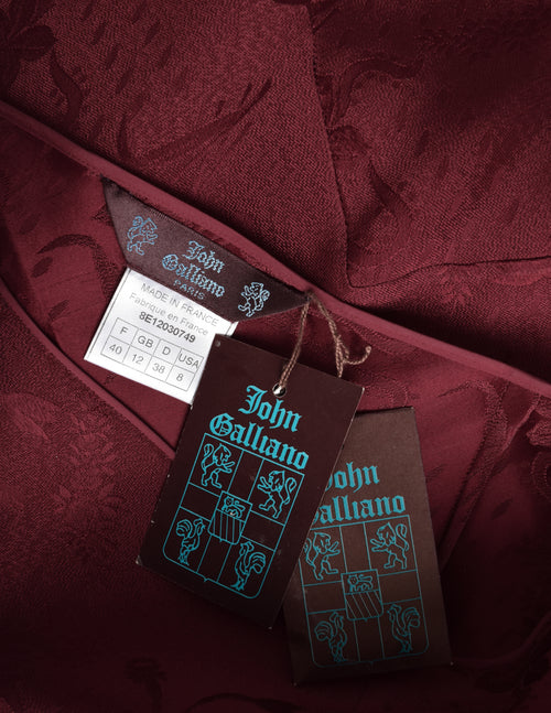 John Galliano Vintage SS 1998 'Haute Bohemia' Collection Burgundy