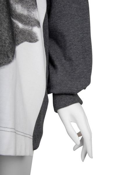 Jean Paul Gaultier Vintage AW 1992 Boxer Print Charcoal Grey Long Sleeve Shirt