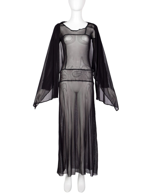 sunday in brooklyn sheer mesh dress Jean Paul Gaultier Vintage AW 2000 Black Sheer Pieced Panel Mesh Dress –  Amarcord Vintage Fashion