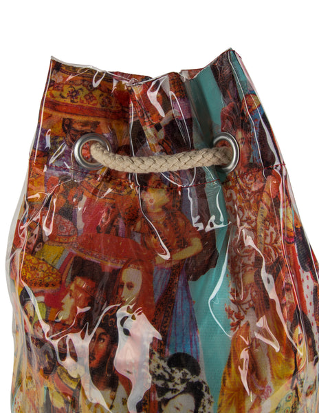 Jean Paul Gaultier Vintage SS 2003 Vinyl Encased Colorful Bollywood Mesh Backpack