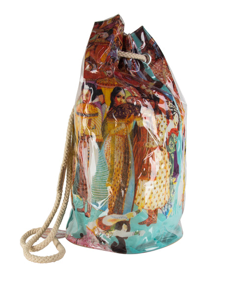 Jean Paul Gaultier Vintage SS 2003 Vinyl Encased Colorful Bollywood Mesh Backpack
