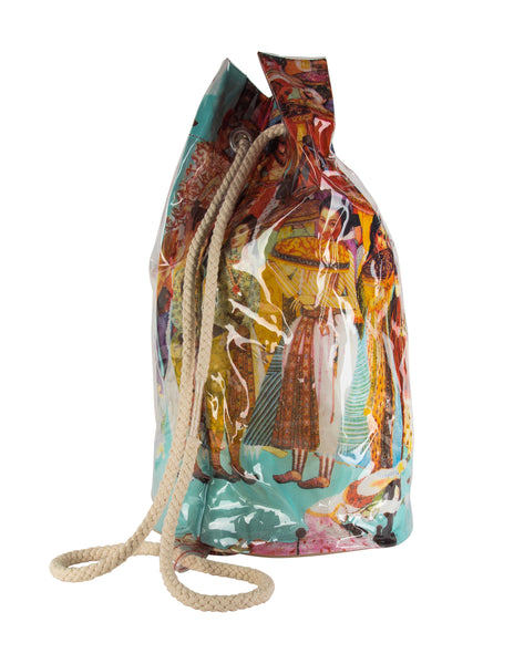 Jean Paul Gaultier Vintage SS 2003 Vinyl Encased Colorful Bollywood Mesh Backpack