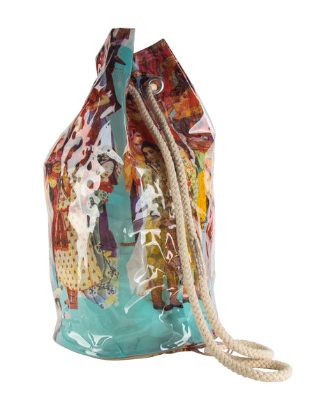 Jean Paul Gaultier Vintage SS 2003 Vinyl Encased Colorful Bollywood Mesh Backpack