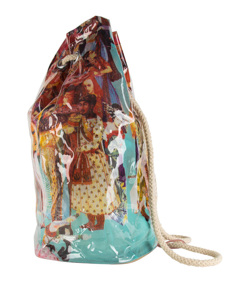 Jean Paul Gaultier Vintage SS 2003 Vinyl Encased Colorful Bollywood Mesh Backpack