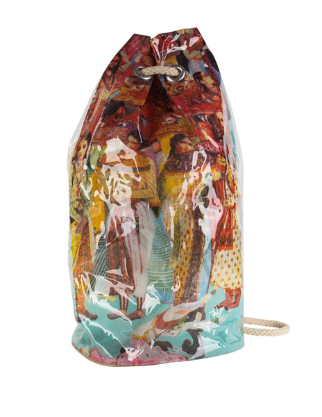 Jean Paul Gaultier Vintage SS 2003 Vinyl Encased Colorful Bollywood Mesh Backpack