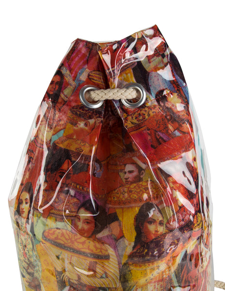 Jean Paul Gaultier Vintage SS 2003 Vinyl Encased Colorful Bollywood Mesh Backpack
